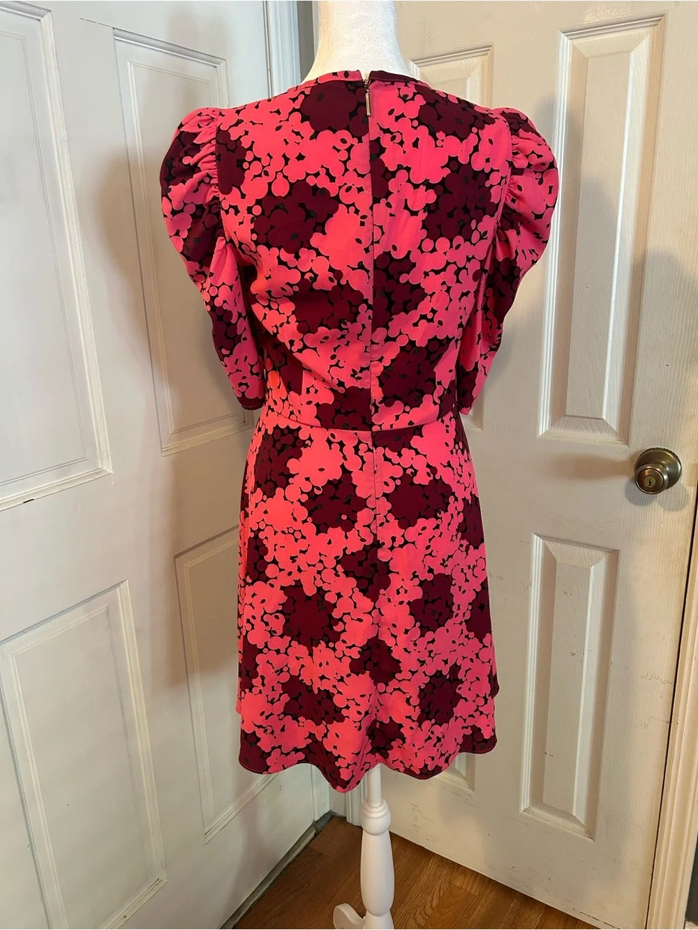 kate spade Pink and Burgundy Floral Tie-Front Mini Dress